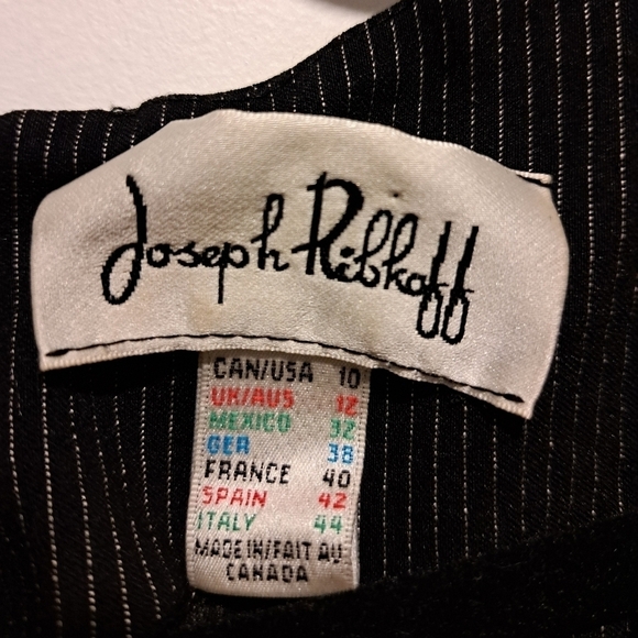 Joseph Ribkoff  Black Pinstripe Sleeveless dress - Picture 4 of 4